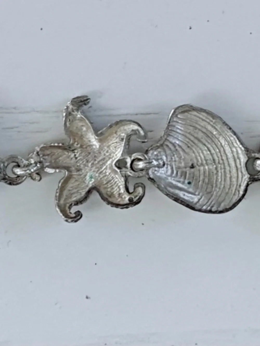 Silver Starfish and Seashell Bracelet - Women Jewelry
